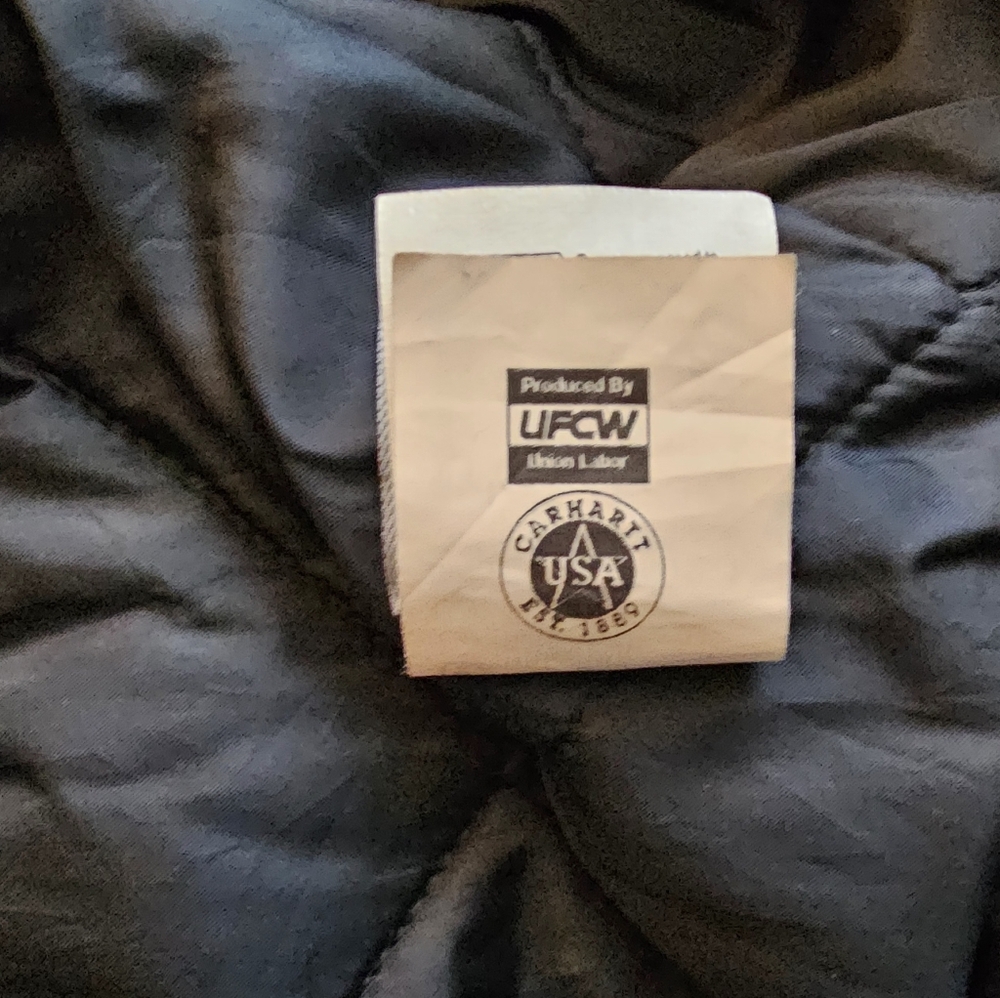 Vintage 90's Carhartt Duck Canvas Jacket Quilt Lined  C26CHT Chocolate 3XL - Picture 6 of 8